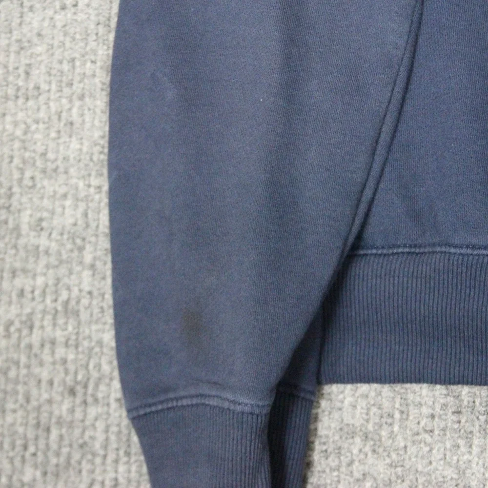 True Religion Full Zip Up Hoodie Mens XL Blue Gold‎ Logo Details